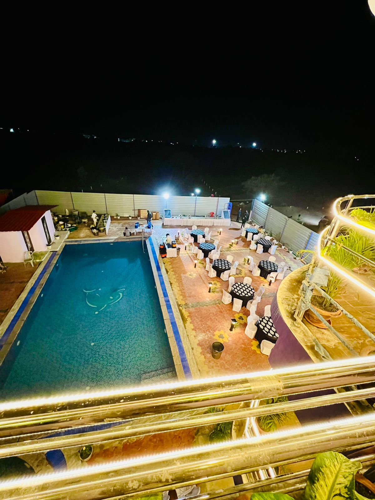 Evening Pool Party Setup - Perfect for Events